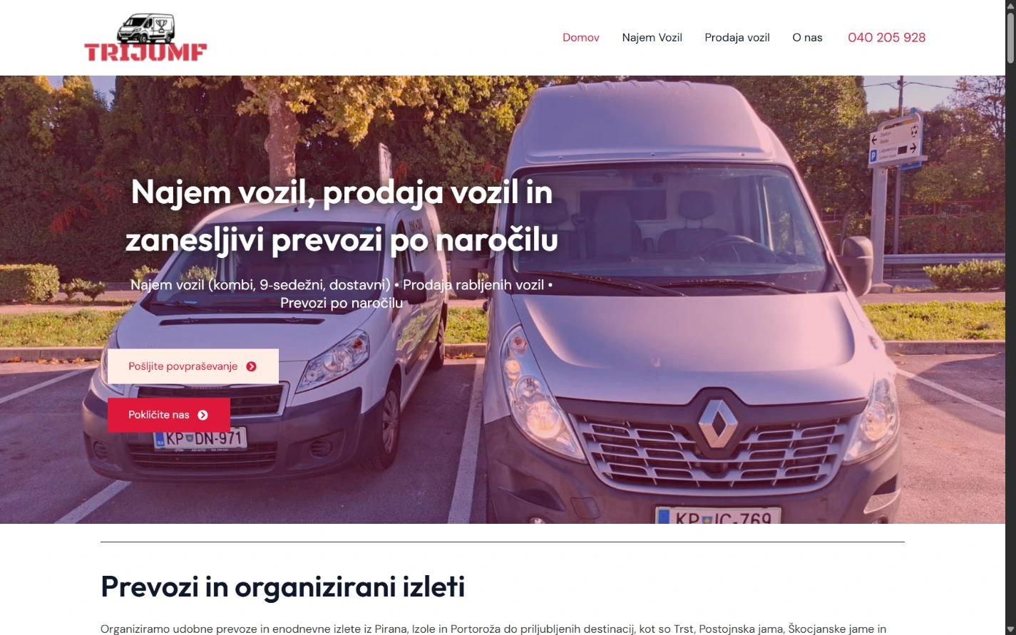Najem in prodaja vozil – prikaz na računalniku
